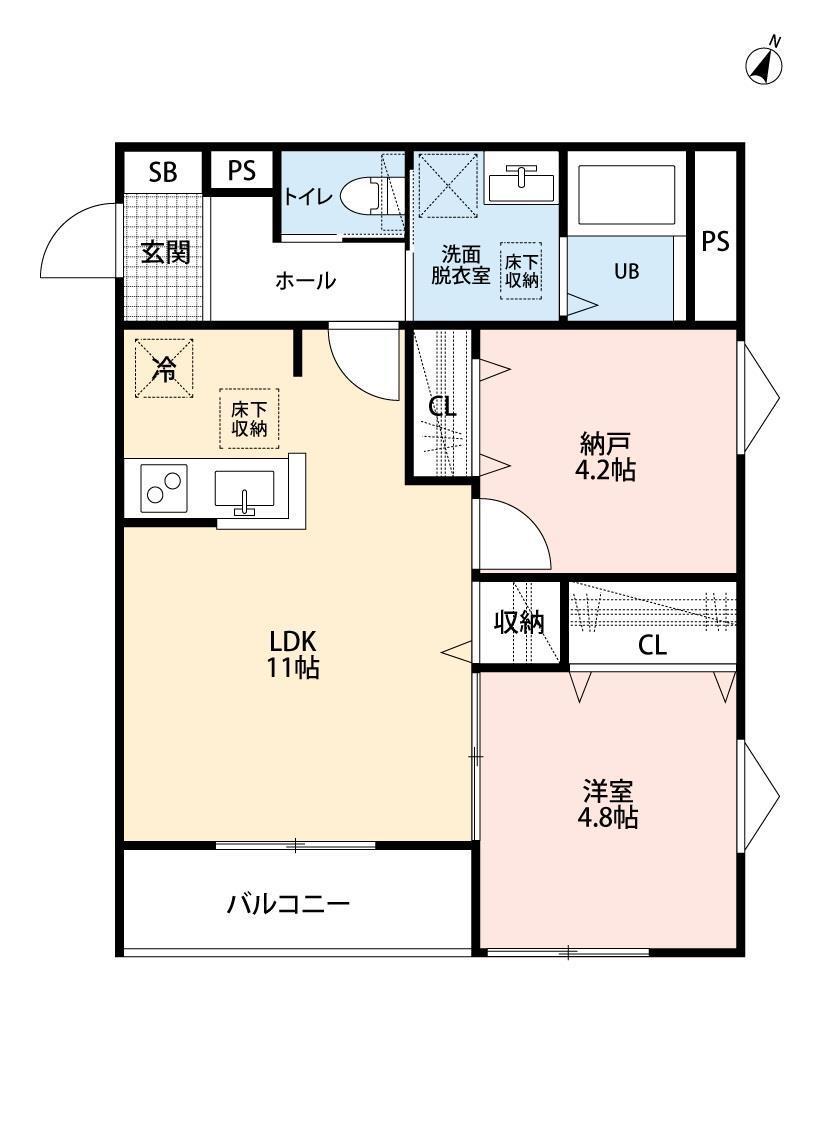 リーブルファイン松江(1SLDK/1階)の間取り写真