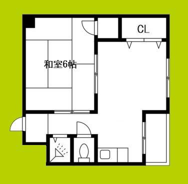マンションピアファイブ(1DK/8階)の間取り写真