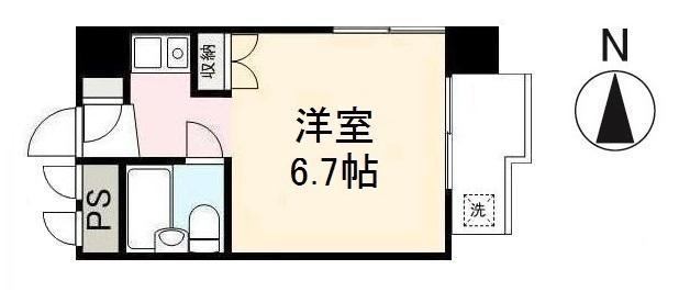プチメゾン片原町(ワンルーム/6階)の間取り写真