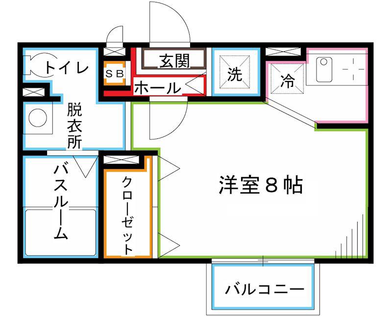 PAST19(ワンルーム/2階)の間取り写真