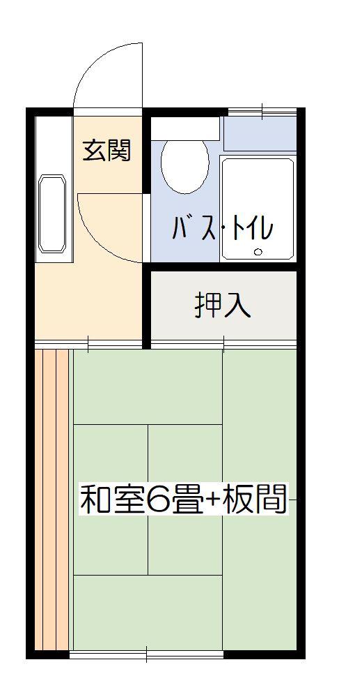 コーポあすなろII(1K/2階)の間取り写真