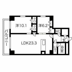 JMFレジデンス名駅南502募集時より600(2LDK/6階)の間取り写真