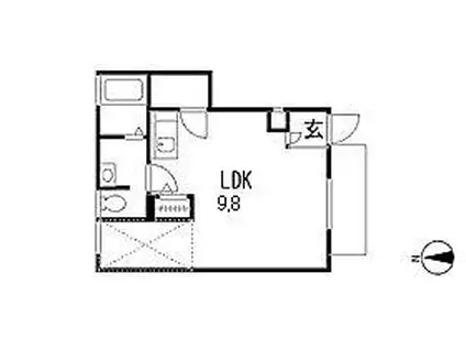 サーフハウス(ワンルーム/1階)の間取り写真