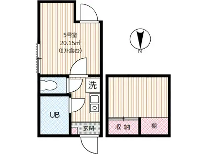 八景舎高円寺南(1K/2階)の間取り写真