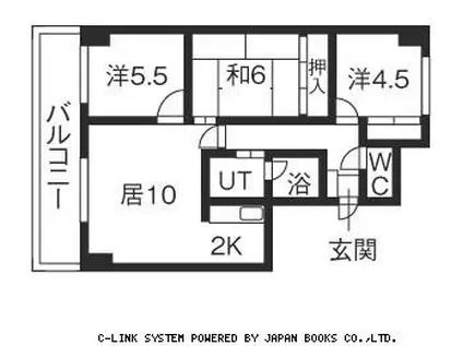 サントアリオデ大谷地(3LDK/2階)の間取り写真