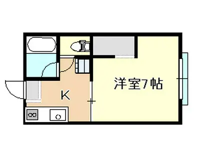 有森コーポ(1K/2階)の間取り写真