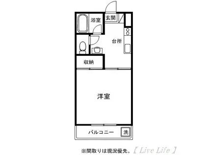 パールハイツ(1K/2階)の間取り写真