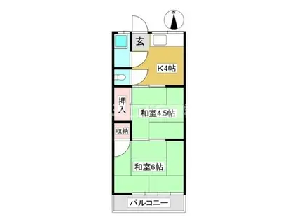 光栄荘(2K/1階)の間取り写真