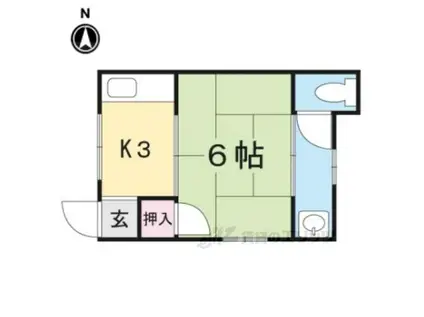 茨木アパート(1DK/2階)の間取り写真
