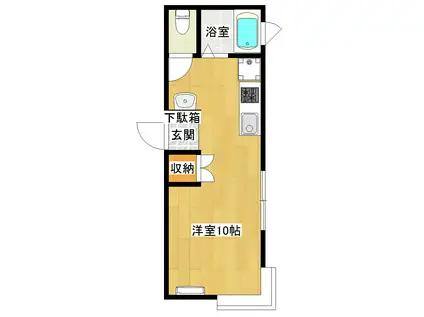 フォレストサイドみつい(ワンルーム/1階)の間取り写真