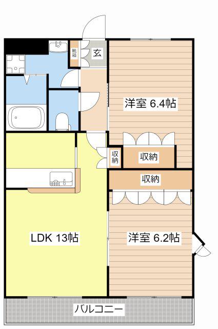 IZUMI(2LDK/2階)の間取り写真