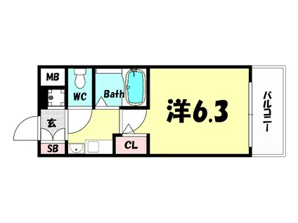 ESTEMCOURT新神戸エリタージュ(1K/9階)の間取り写真