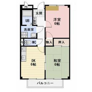 LIMPIAおおまつ(2DK/2階)の間取り写真