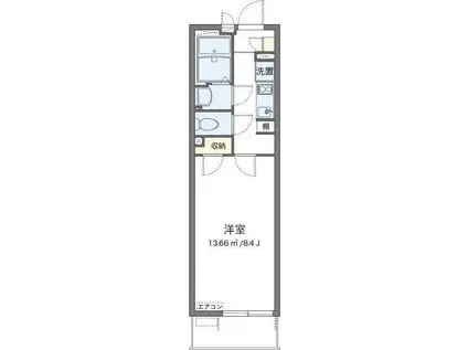 クレイノコンフォーティアSR(1K/3階)の間取り写真