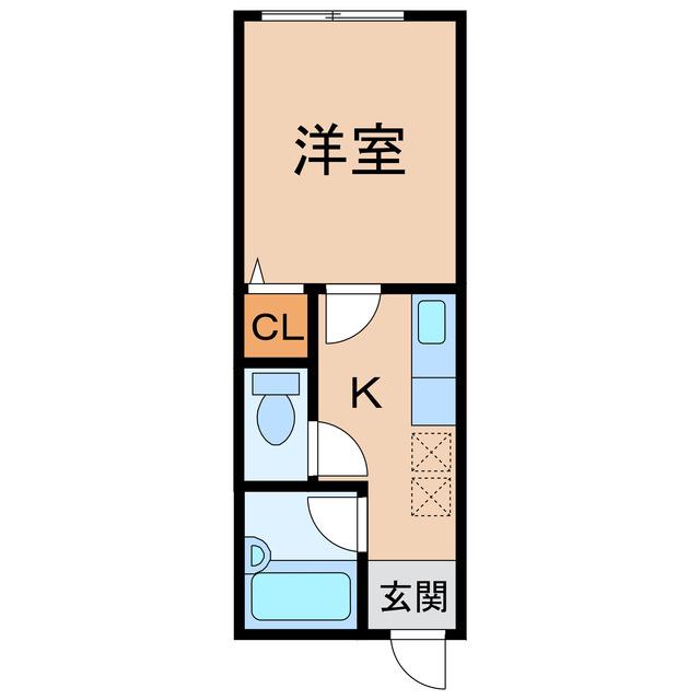 TJ松島C(1K/1階)の間取り写真