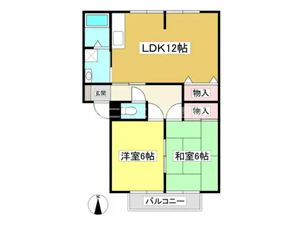 グランデージ双太パーク(2LDK/2階)の間取り写真