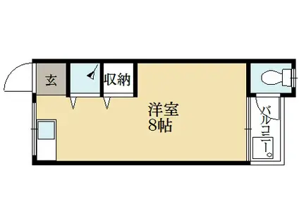 プランドール一乗寺(ワンルーム/2階)の間取り写真