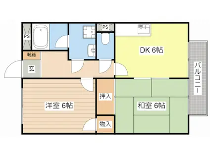 SURPLUSおおみ(2DK/2階)の間取り写真
