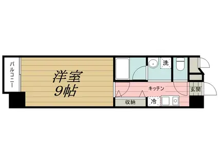 ベラジオII(1K/3階)の間取り写真