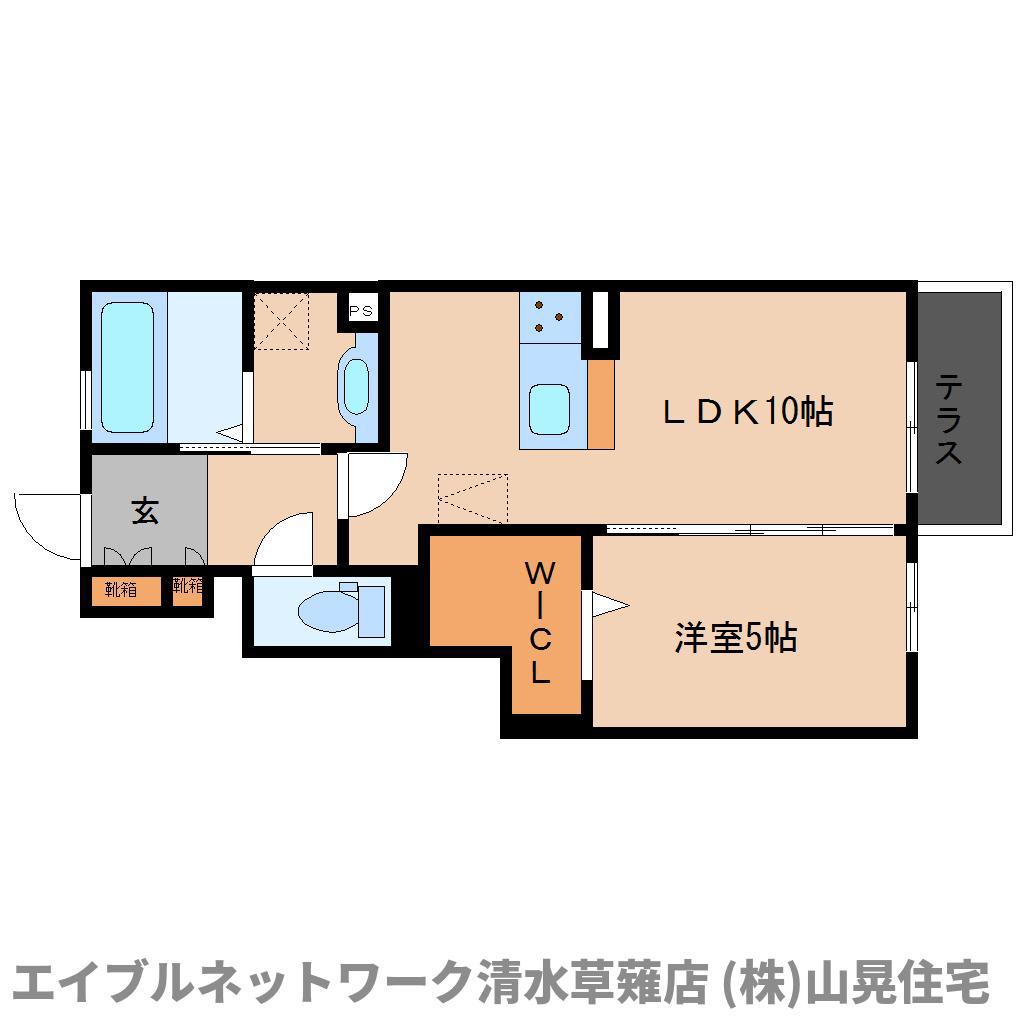 ミルハーナ(1LDK/1階)の間取り写真