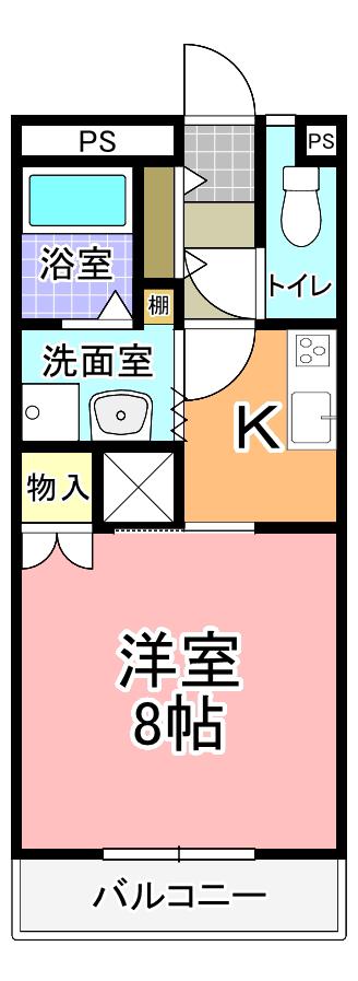北葉山グリーンハイツイースト(1K/1階)の間取り写真