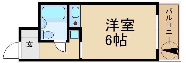 朝日プラザアクルス城東(ワンルーム/3階)の間取り写真