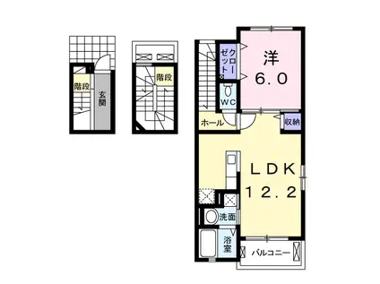 アヴニール・M(1LDK/3階)の間取り写真
