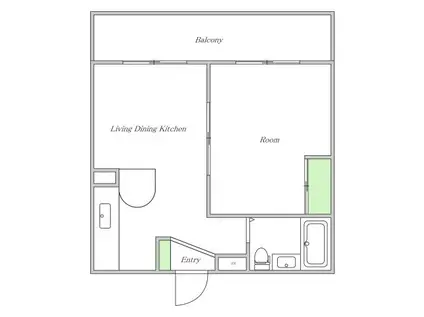 ジョイテル西田辺1(1LDK/6階)の間取り写真