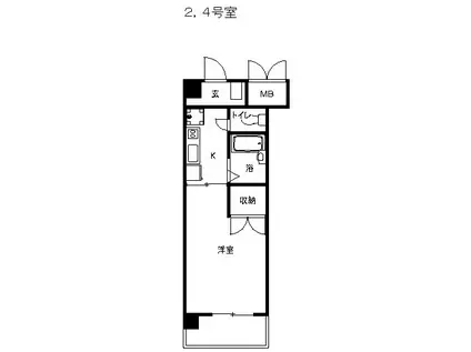 フローレット(1K/2階)の間取り写真