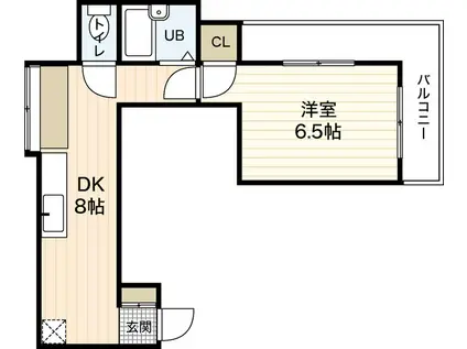 第1木本ビル(1DK/5階)の間取り写真