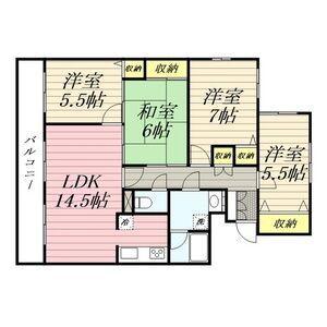 タウンシップ旭ヶ丘(4LDK/2階)の間取り写真