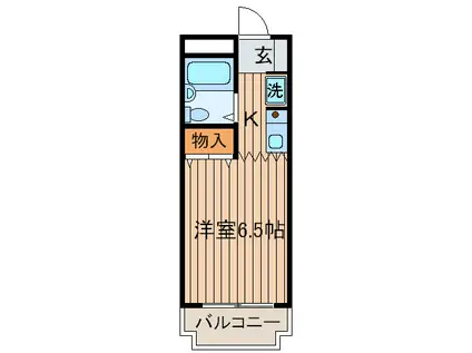 日神パレステージひばりヶ丘(1K/3階)の間取り写真