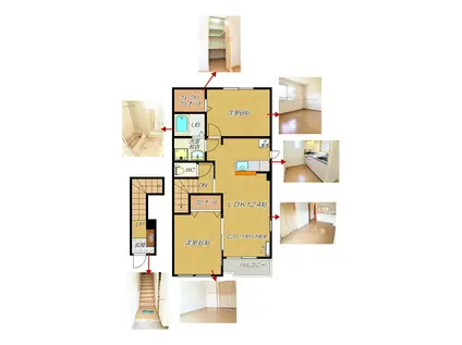 プラッツ・渡里(2LDK/2階)の間取り写真