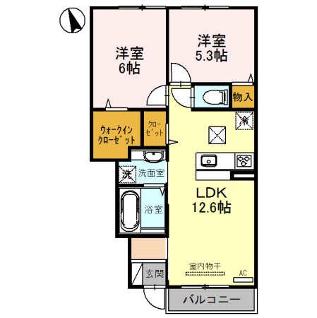 JR姫新線 余部駅 徒歩37分 2階建 築10年(2LDK/1階)の間取り写真