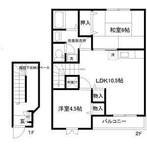ベリエ・セゾンA(2LDK/2階)の間取り写真