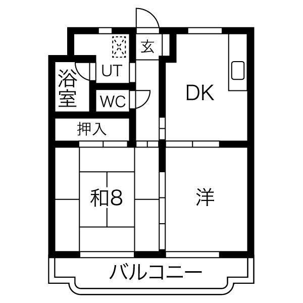 マンションカズ(2DK/2階)の間取り写真