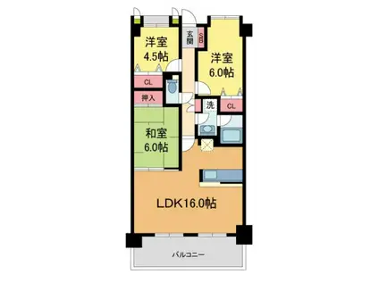 レジオン川西多田(3LDK/7階)の間取り写真