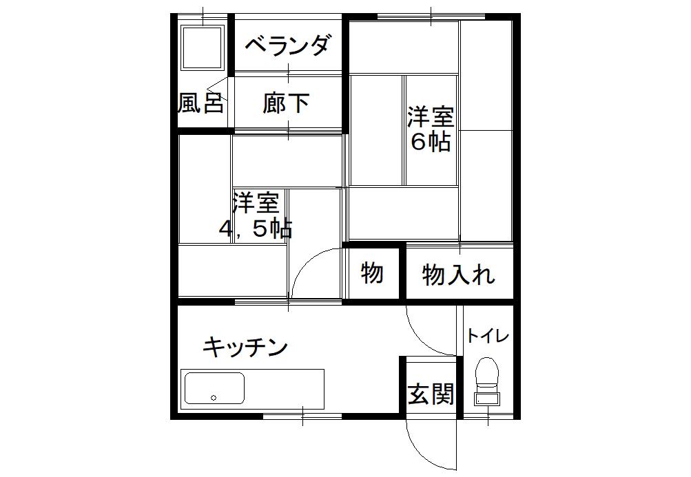 内山文化(2DK/2階)の間取り写真