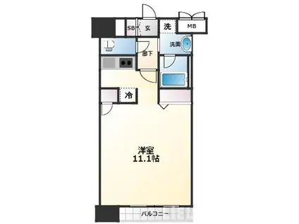 セントフィールド上杉(ワンルーム/4階)の間取り写真