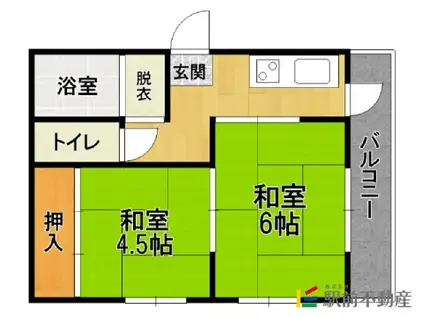 みすうちハイツ(2DK/3階)の間取り写真