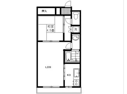 ハイツ山形 II(1LDK/2階)の間取り写真