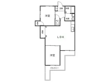 アルカディアI(2LDK/3階)の間取り写真