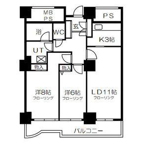 ダイアシティ2000茂庭C1リッヂ(2LDK/4階)の間取り写真