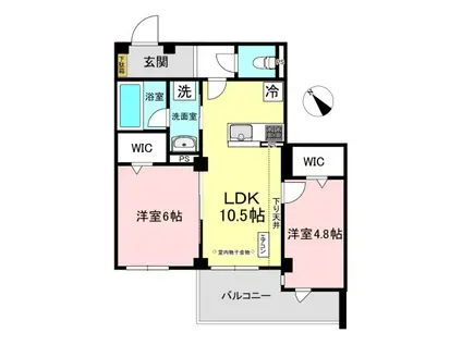 NALU AVION/ナル・アヴィオン(2LDK/2階)の間取り写真