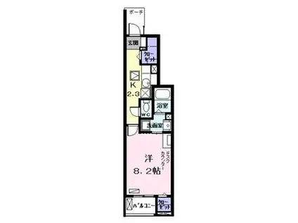 プロムナード(1K/1階)の間取り写真