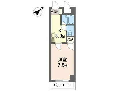 ファミーユ對重(1K/5階)の間取り写真
