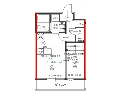 FORT SAKURA 椥辻(1LDK/2階)の間取り写真
