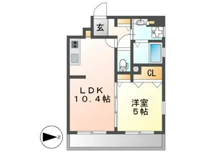 LA CASA ALBA DUE(1LDK/3階)の間取り写真