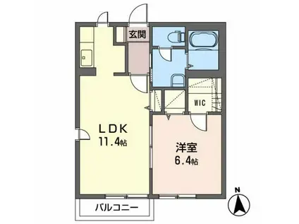 TSアルカディア(1LDK/2階)の間取り写真