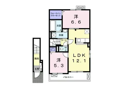 プランドールスギ A(2LDK/2階)の間取り写真